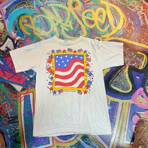Vintage 1990s Alore Patriotic Graphic Tee – Single Stitch Design - Size Large​